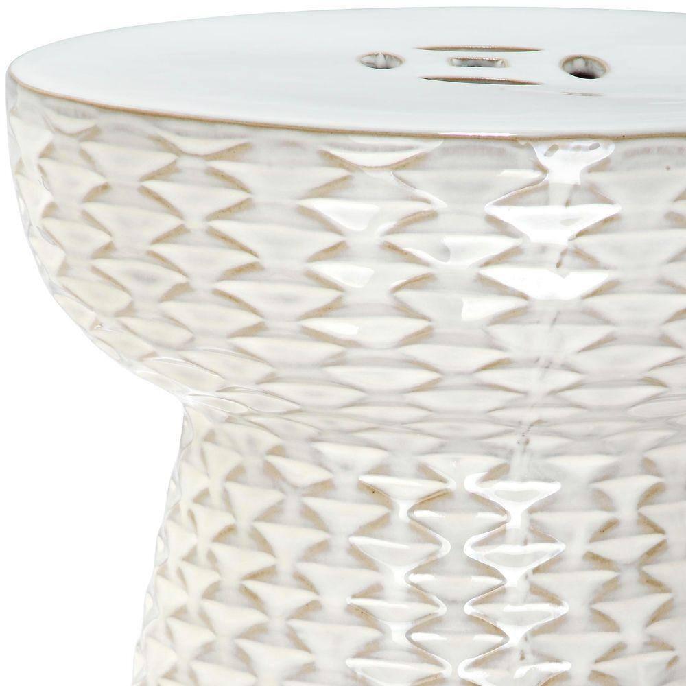 Daphne Garden Stool - ACS4523 - Indoor/Outdoor - Creme - Safavieh