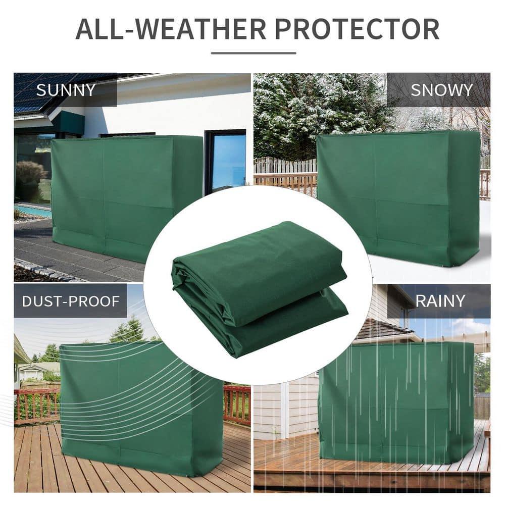 Outsunny 600D Oxford 3-Seater Patio Swing Cover Outdoor Swing Chair Cover Garden Furniture Cover Rain Protection Waterproof Anti-UV, Dark Green