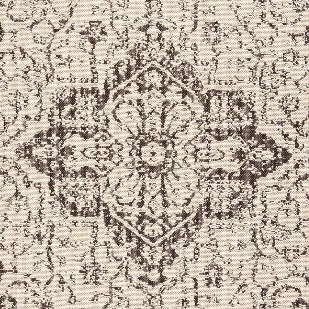 Safavieh Beach House Mai Traditional Outdoor Area Rug, Cream/Brown, 5'3" x 7'6"