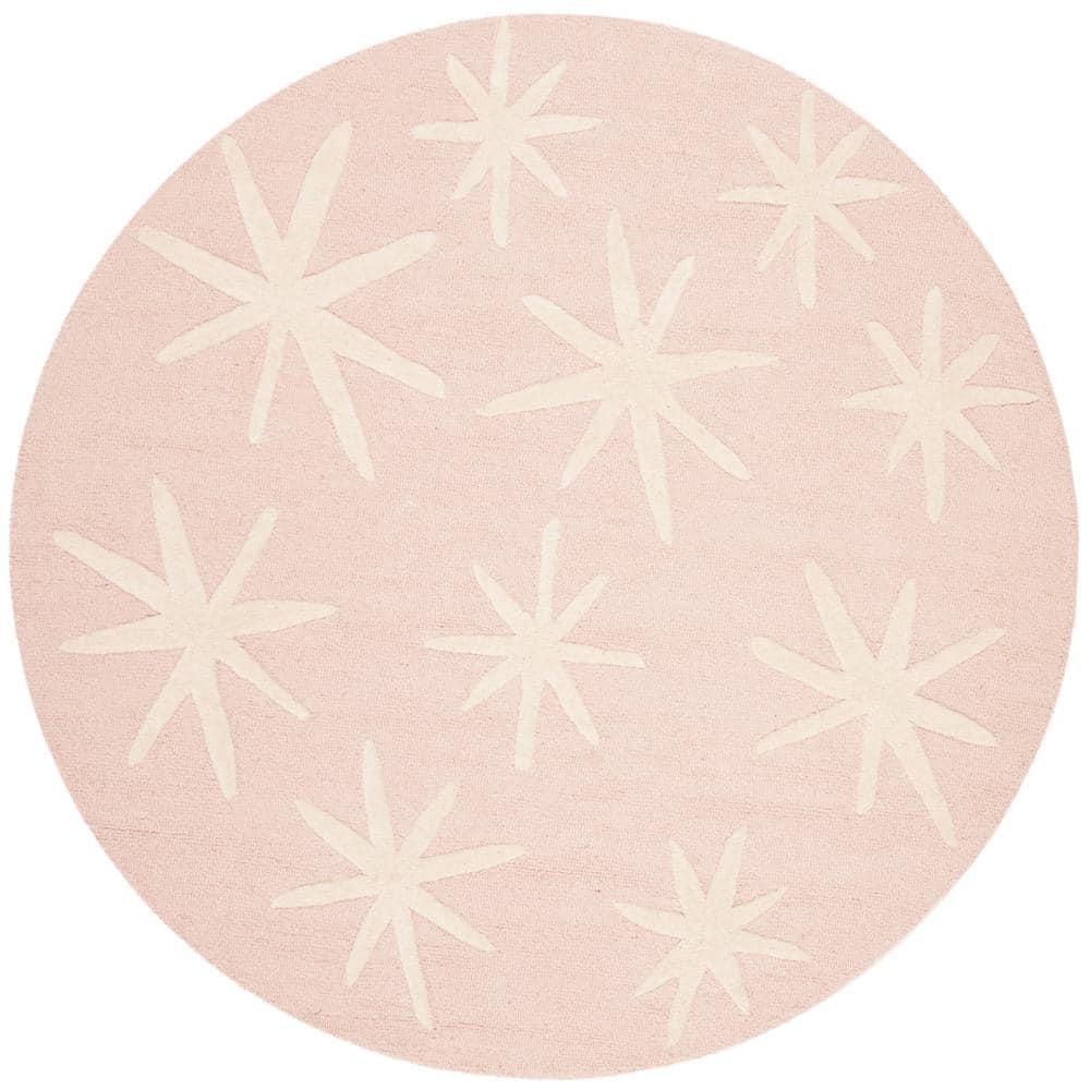 Safavieh Kids SFK908 Hand Tufted Area Rug - Pink/Ivory - 5' round - Safavieh.