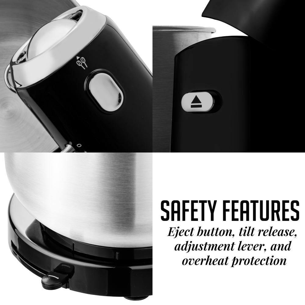 Ovente Electric Stand Mixer with 3.5Qt Removable Stainless Steel Bowl