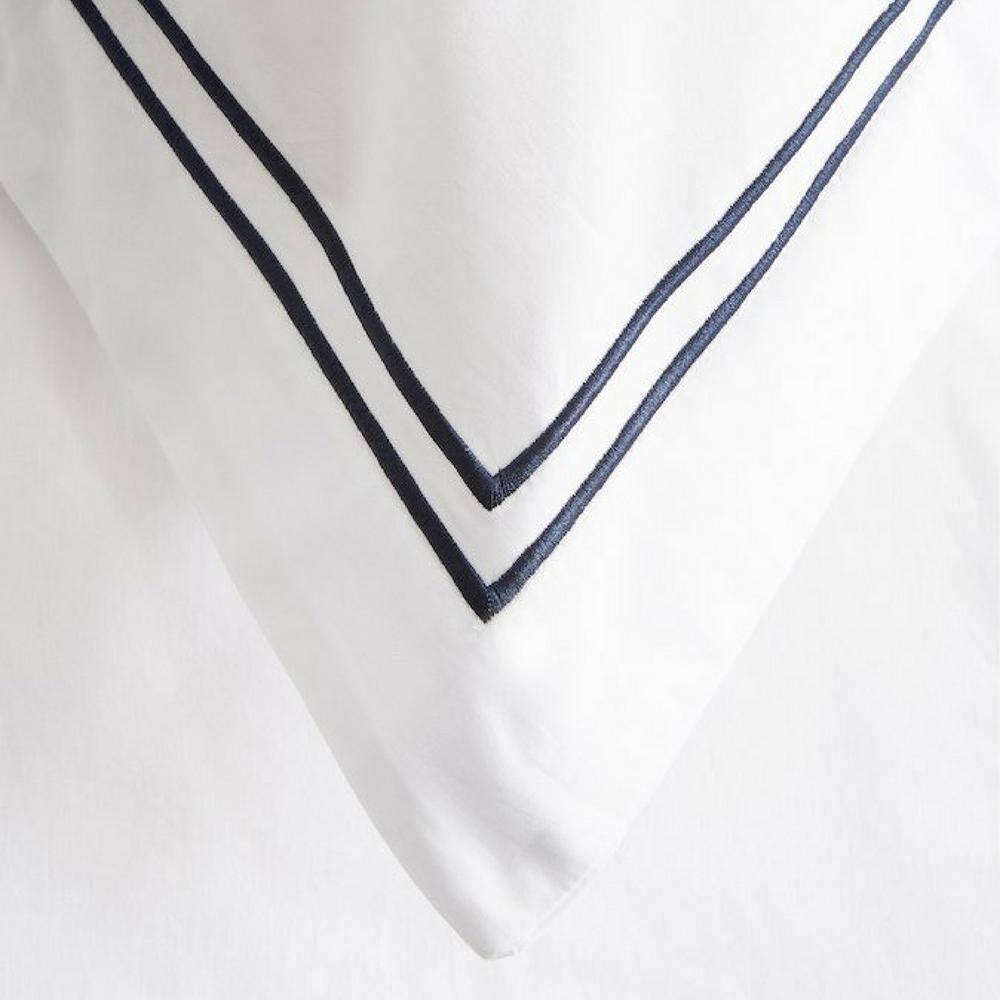 Ella Jayne Home Ella Jayne Cotton Duvet Cover with Satin Satin Stitching 3-Piece Set, White with White Satin Stitching