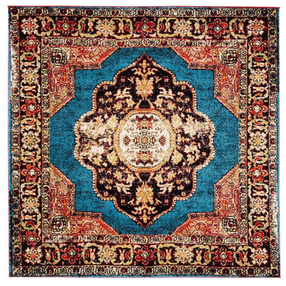 Vintage Hamadan VTH219 Power Loomed Indoor Accent Rug - Gold/Light Blue - 3'x3' - Safavieh
