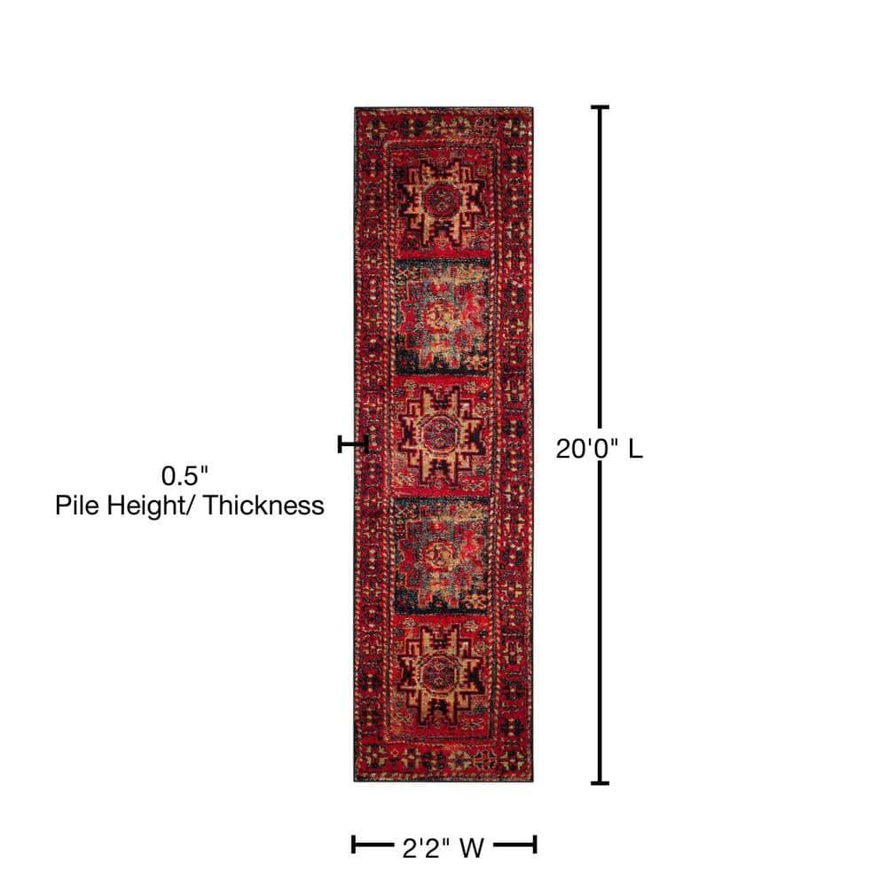 Vintage Hamadan VTH213 Power Loomed Indoor Runner Rug - Red/Multi - 2'3"x20' - Safavieh.