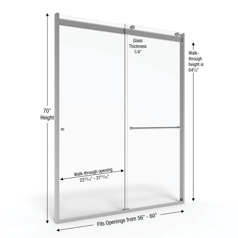 Rotolo 60" W x 70" H Semi-Frameless Shower Door