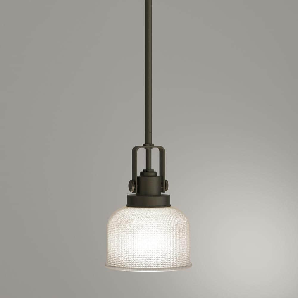 Progress Lighting Archie 1-Light Mini-Pendant, Polished Chrome, Prismatic Glass Shade