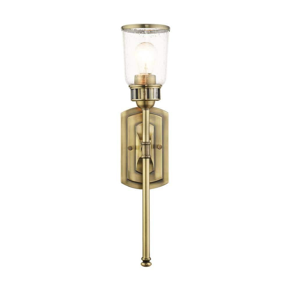 Livex Lighting Lawrenceville 1 - Light Sconce in Antique Brass