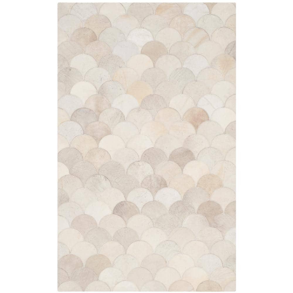 Studio Leather STL311 Hand Woven Area Rug - Ivory/Grey - 3'x5' - Safavieh.