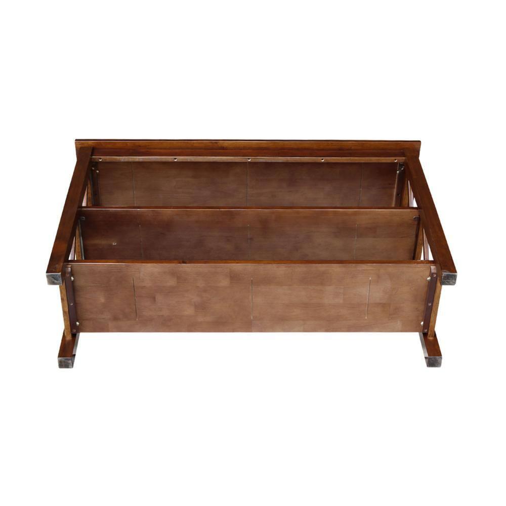International Concepts Hampton Console Table Espresso: Stained Wood, Fixed Shelf, Rectangular Shape, Spot Clean