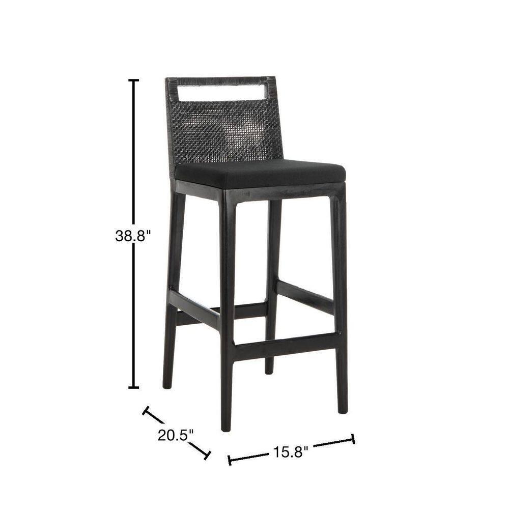 Darin Bar Stool - SEA4015 - Dark Brown/Black - Safavieh