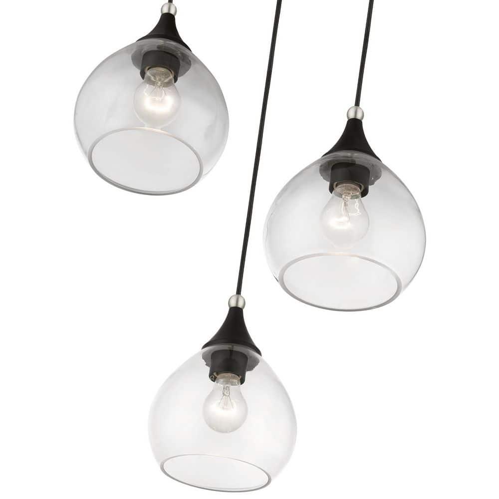 Livex Lighting Catania 3 - Light Pendant in  Black/Brushed Nickel