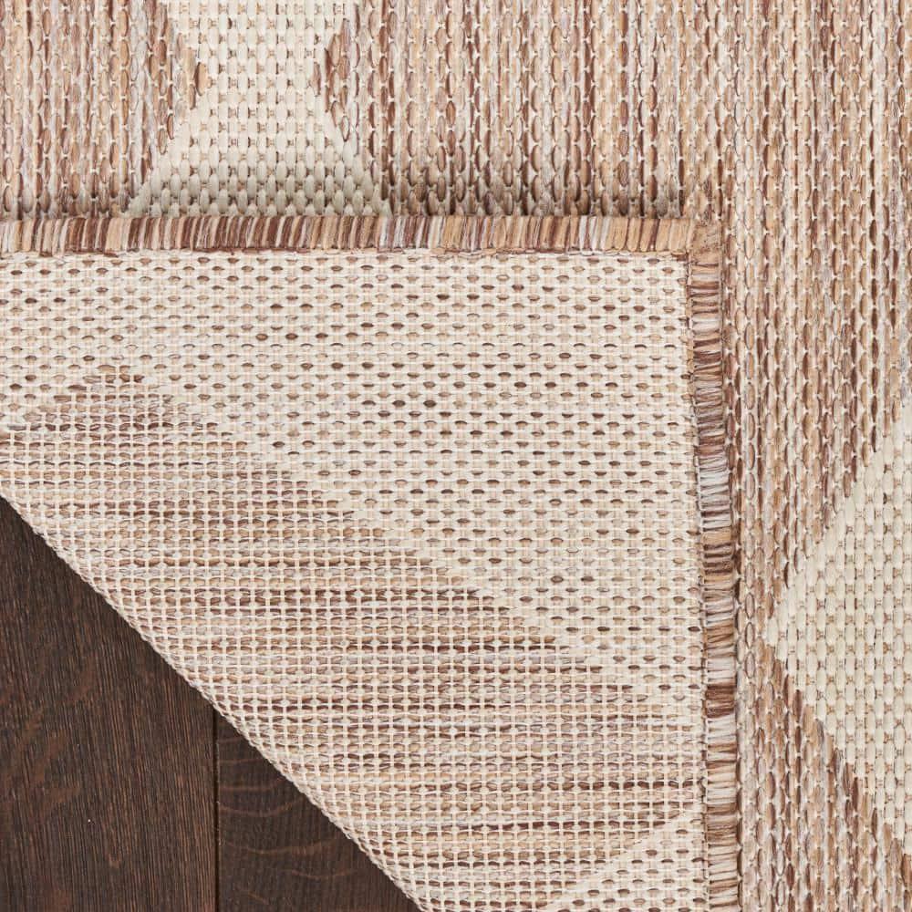 Nourison Positano 8' x 10' Beige Diamond Modern Flatweave Indoor/Outdoor Rug