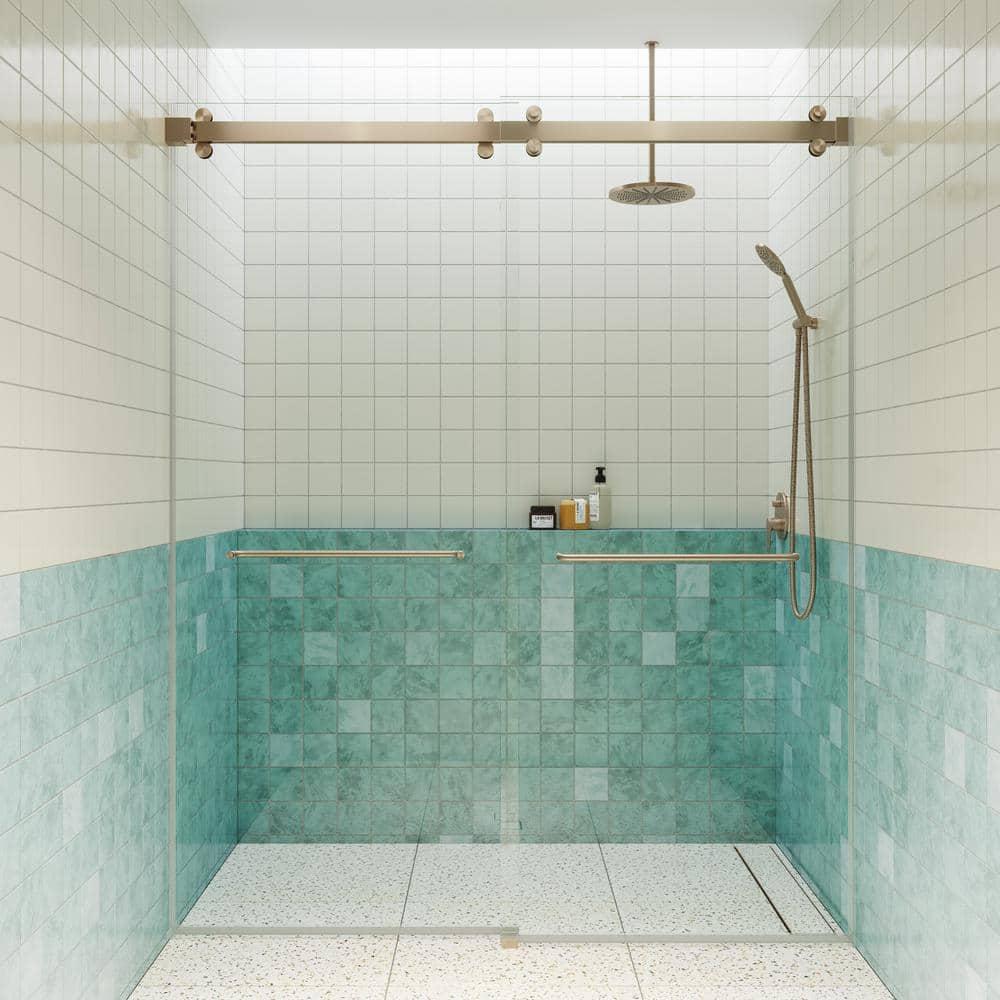 Polaris 60 in. x 78 in. Fully Frameless Sliding Bypass Shower Door