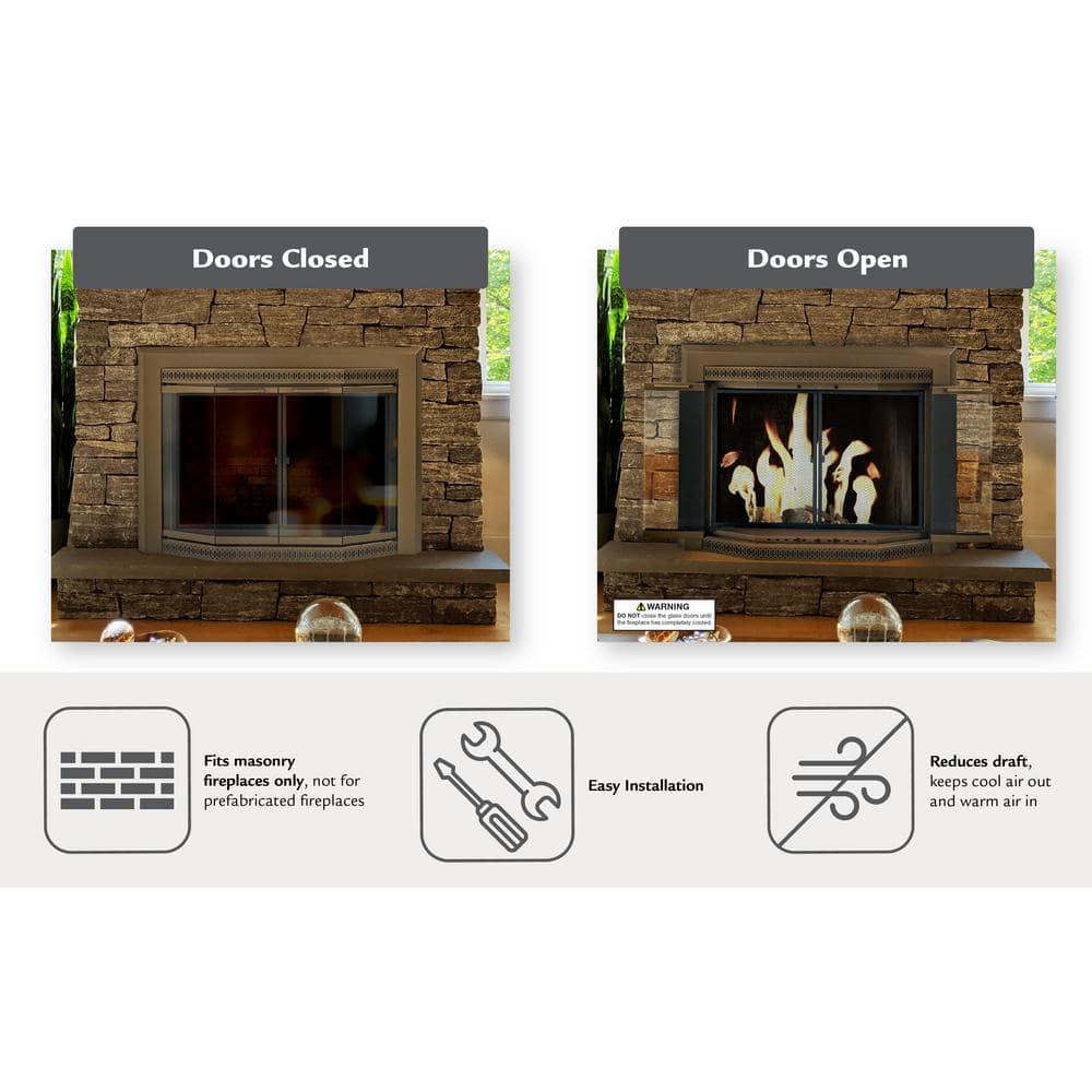 Gavin Small Heritage Brass Fireplace Glass Doors