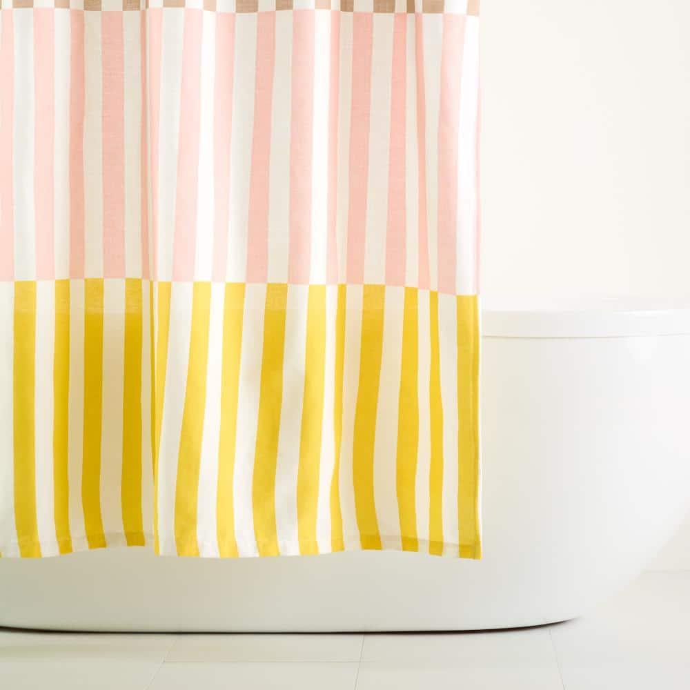 Town & Country Living Town & Country Play Adeline Offset Stripe Fabric Shower Curtain 70"X72"