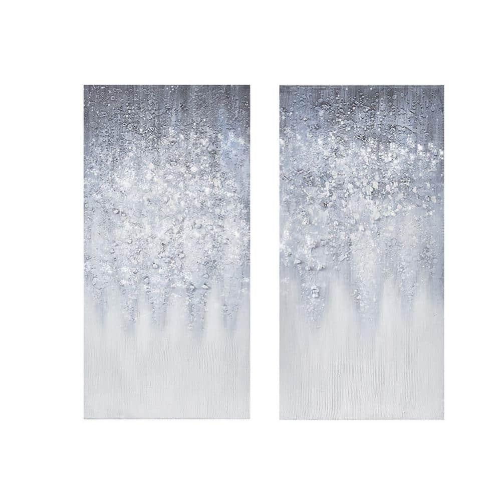 Ivy Bronx Heavily Embellished Abstract Canvas Wall Art Set - 2-Piece Decor with Dimensional Texture & D-Ring Hangers