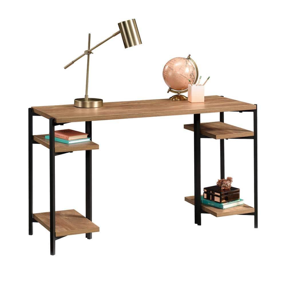 North Avenue Computer Desk with Open Shelves Sindoori Mango - Sauder: 60" Office, Modern Style, Metal Frame: Laminate Workstation with Fixed Shelf