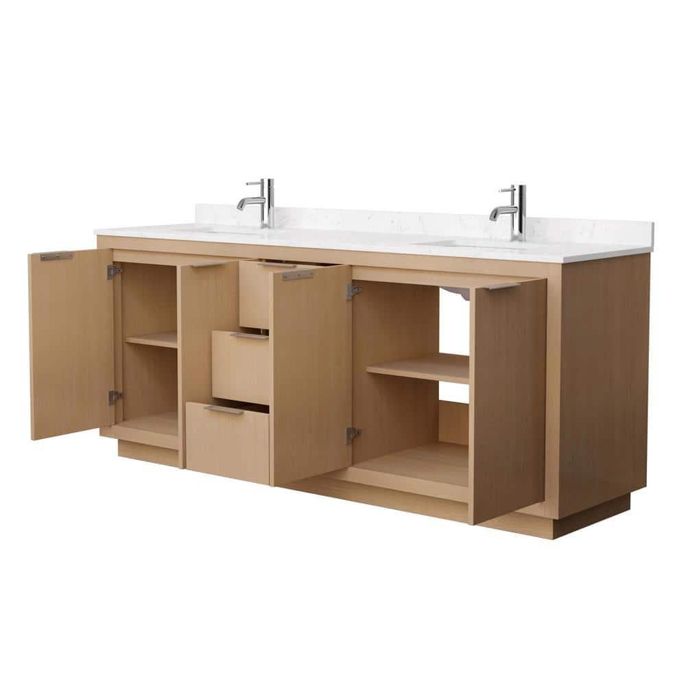Wyndham Collection Maroni 80'' Double Bathroom Vanity with Marble Top