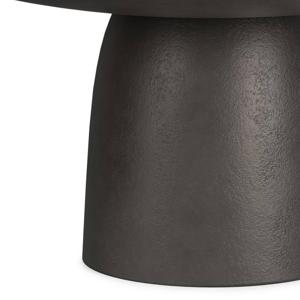 Simpli Home Alexa 30"W Cast Aluminum Mid-Century Modern Round Coffee Table with Pedestal Base, Fully Assembled