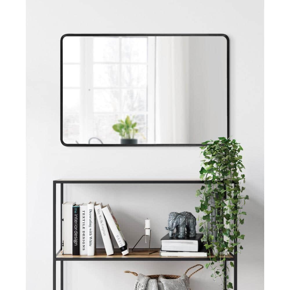 Kate and Laurel Caskill Rectangle MDF Rectangle Mirror, 24x36, Black