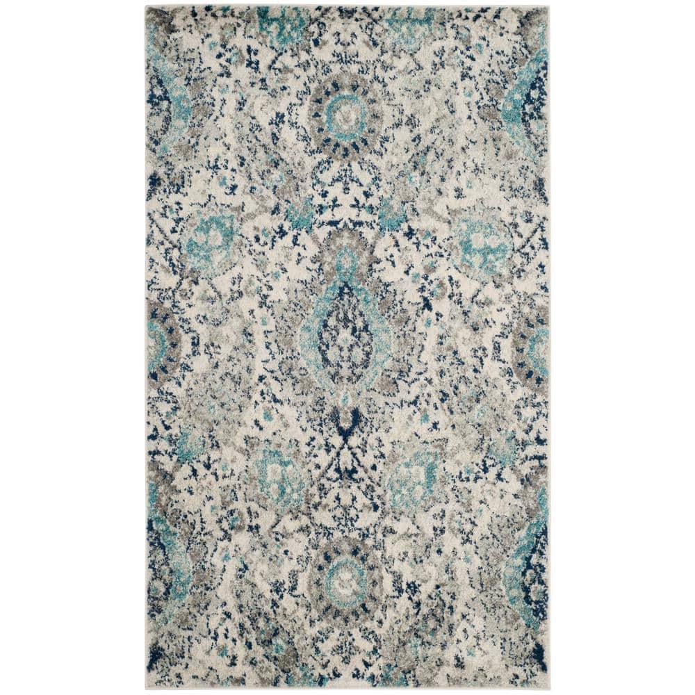 Madison MAD600 Power Loomed Indoor Accent Rug - Cream/Light Grey - 3'x5' - Safavieh