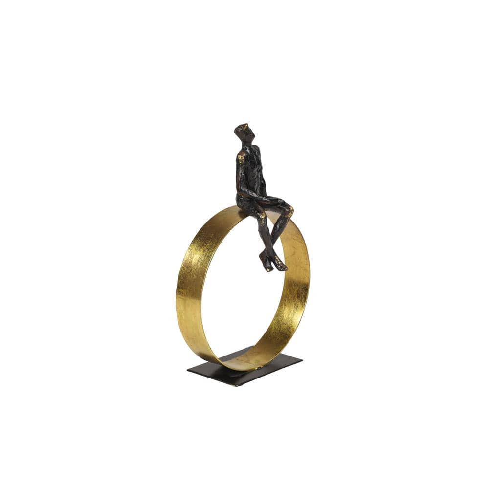 9" x 15" Black Polystone People Sculpture, by DecMode