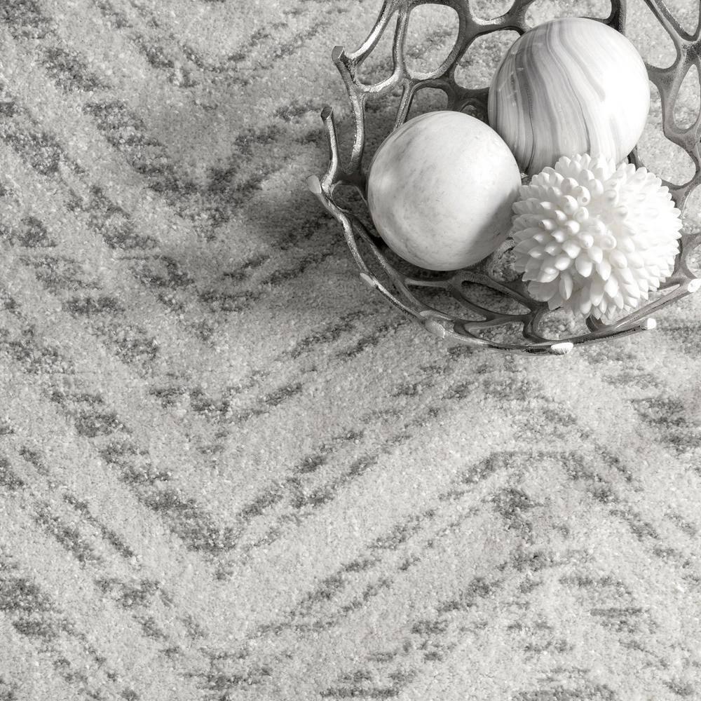 Nuloom Rosanne Geometric 7x9 Indoor Area Rug for Living Room Bedroom Dining Room Kitchen, Grey/Ivory