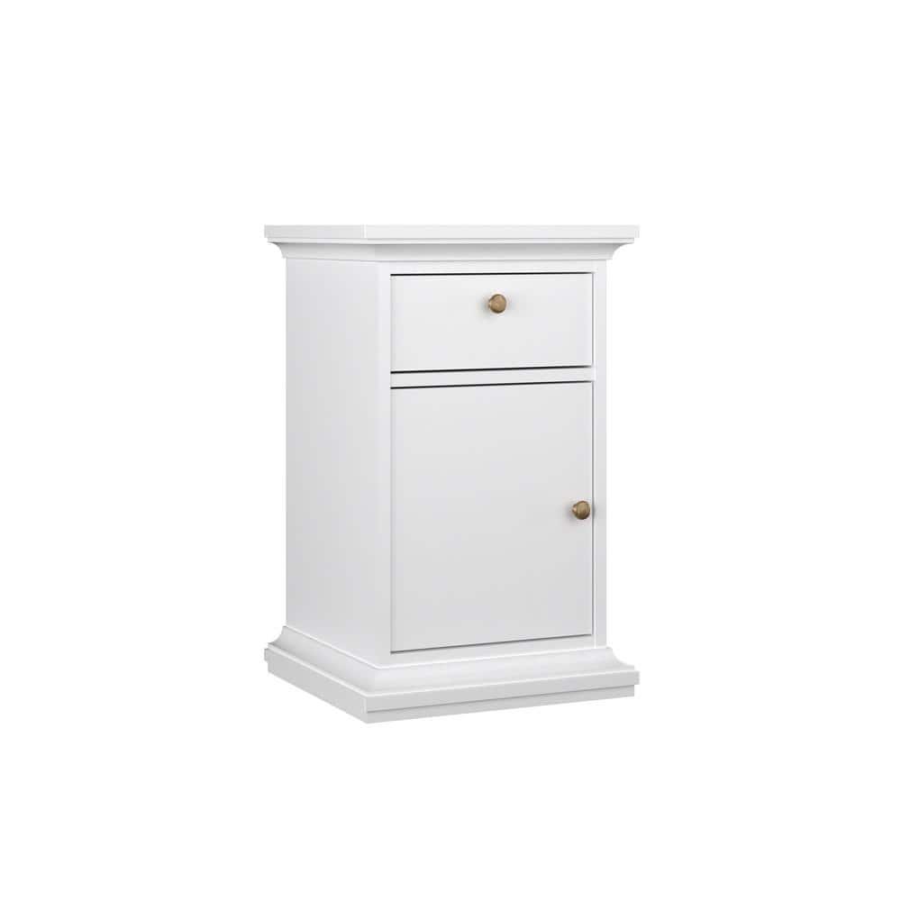 Tvilum Maison Park 1 Drawer, 1 Door Bedroom Nightstand for Adults, White