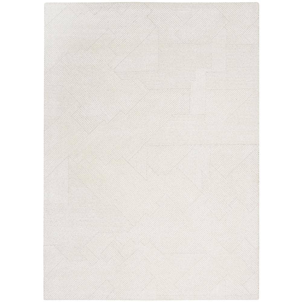 Ma30 Star Ivory 5 ft. x 7 ft. Textured Contemporary Area Rug