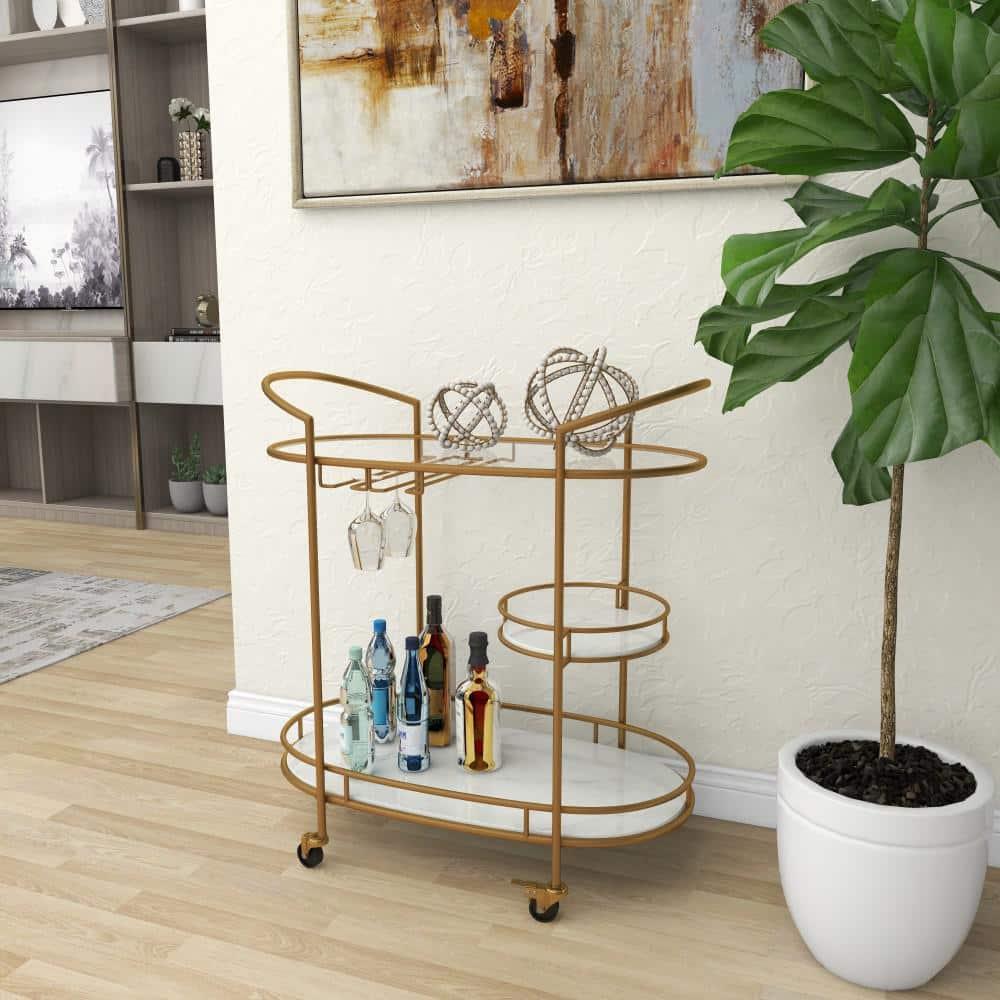 Colette Marble Bar Cart