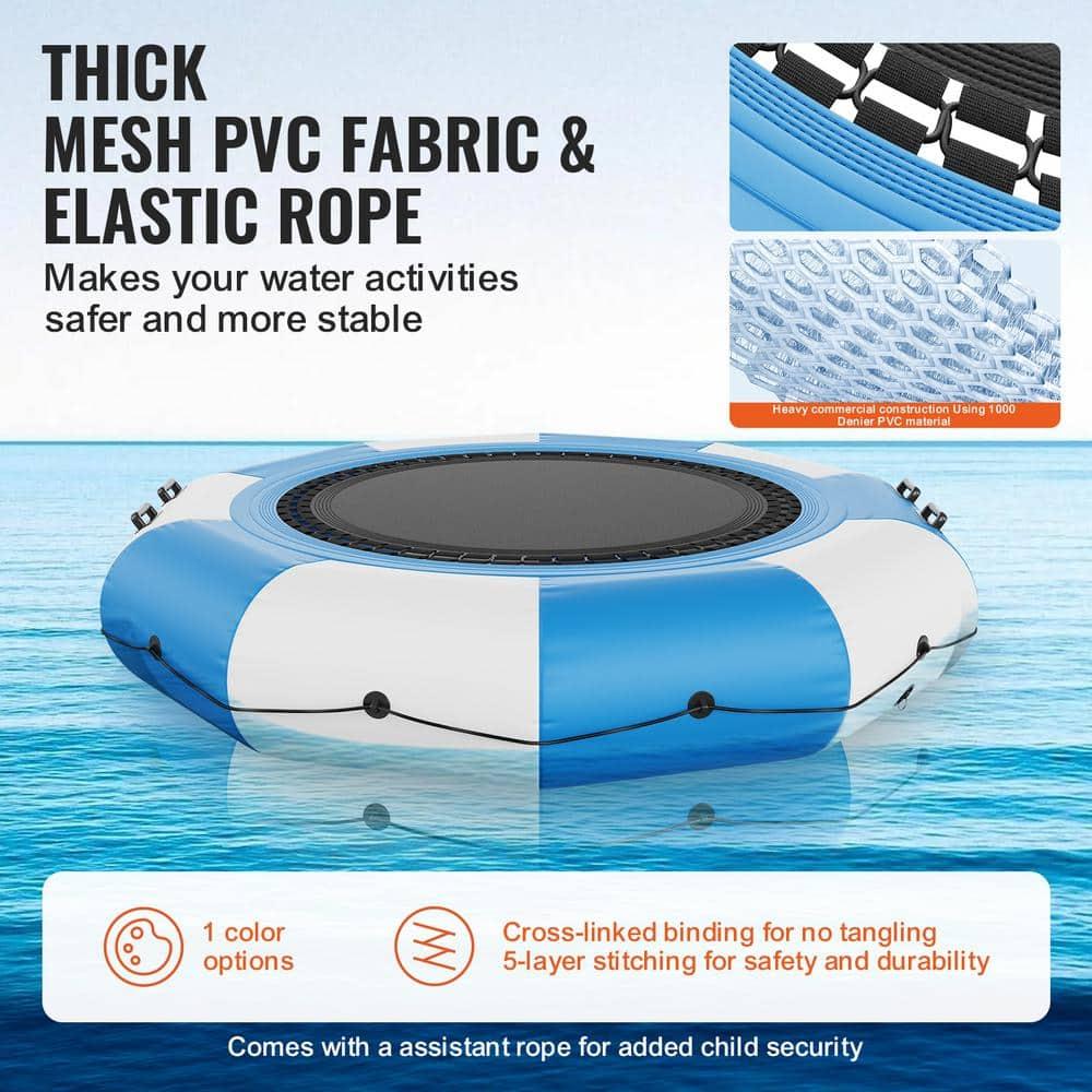 VEVOR Inflatable Water Bouncer, 10ft Recreational Water Trampoline, Kids Adults Floating Rebounder for Pool, Lake, Water Sports