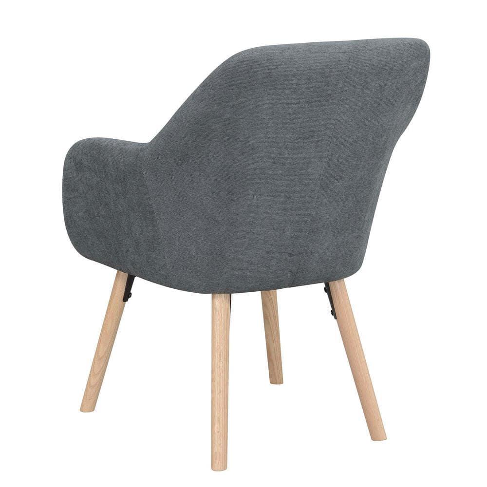 Convenience Concepts Take a Seat Charlotte Wingback Upholstered Accent Armchair, Slate Gray Fabric