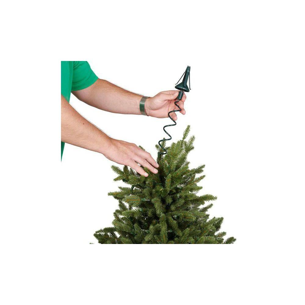 [Christmas Tree Topper Holder] - Twist-on Holiday Universal Tree Topper Stabilizer Fits All Base Types- Metal Green Support Rod with Adjustable attachments to stabilize Seasonal Treetop Ornaments
