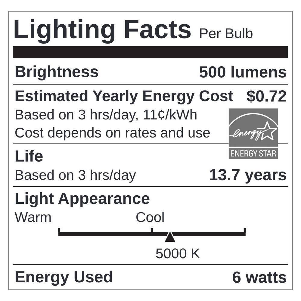 Sunlite LED PAR16 Reflector Light Bulb, 6 Watts (50W Equivalent), Medium E26 Base, Dimmable,ETL Listed, 5000K Daylight, 6-Pack