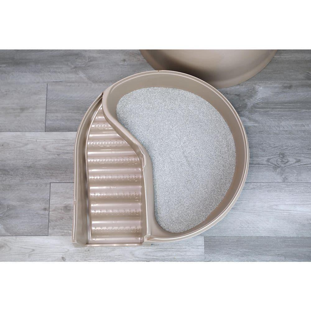 Petmate Booda Dome Clean Step Plastic Enclosed Cat Litter Box with Steps, 95 % Recycled, Titanium