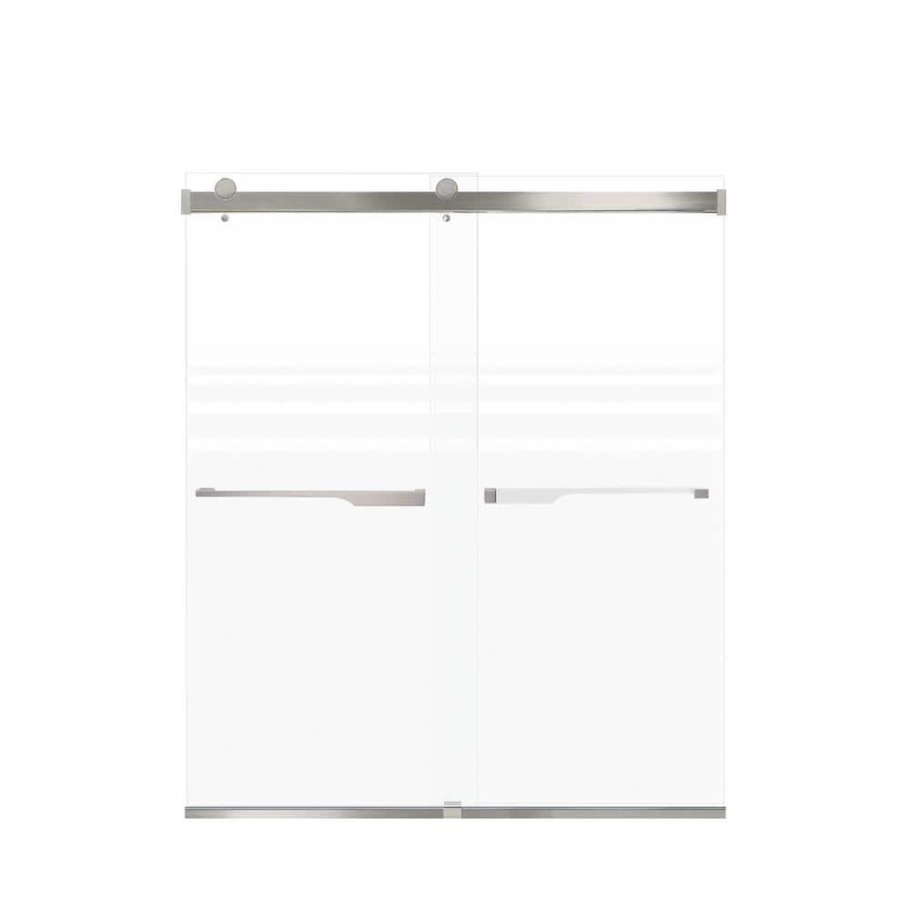 56" W x 70" H Bypass Frameless Shower Door with TruMotion Technology