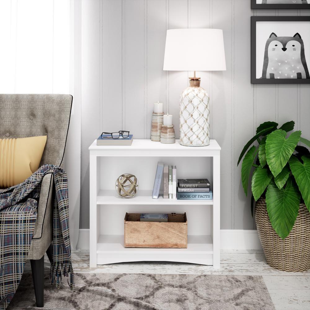 Prepac Home Office 2-Shelf Standard Bookcase with Durable Laminate Finish, White