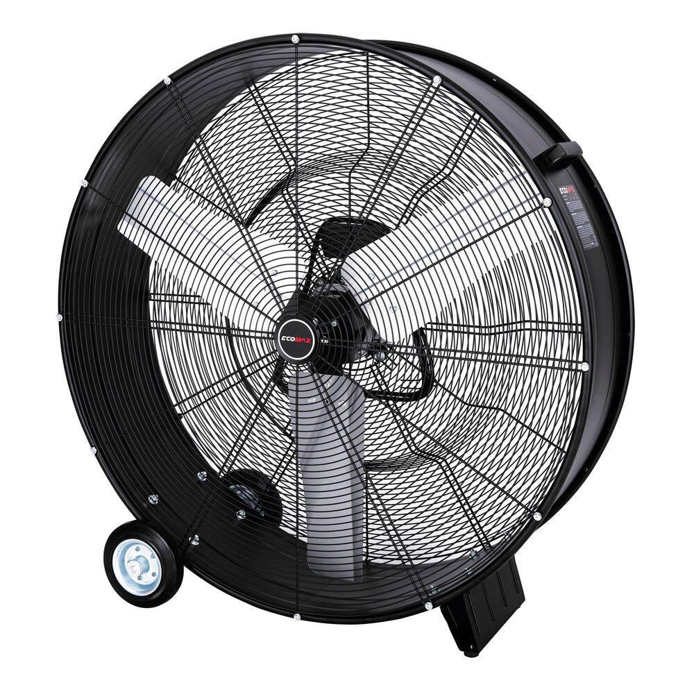 EcoMax 36-inch Black High Velocity Industrial Metal Drum Fan
