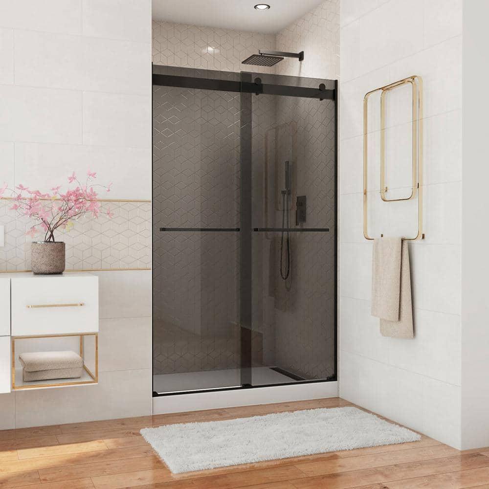 44" - 48" W 76" H Reversible Semi-Frameless Shower Door with ClearMax Technology