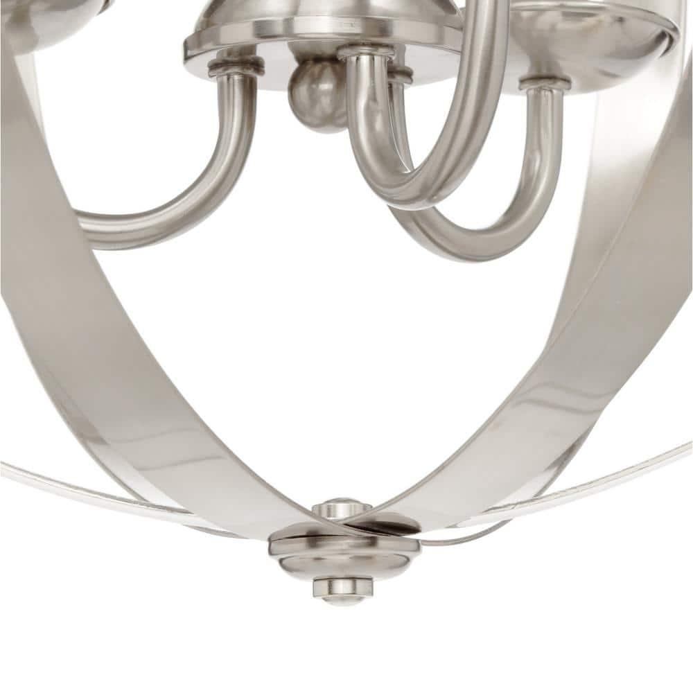 Stella Mira Three Light Pendant, Brushed Nickel