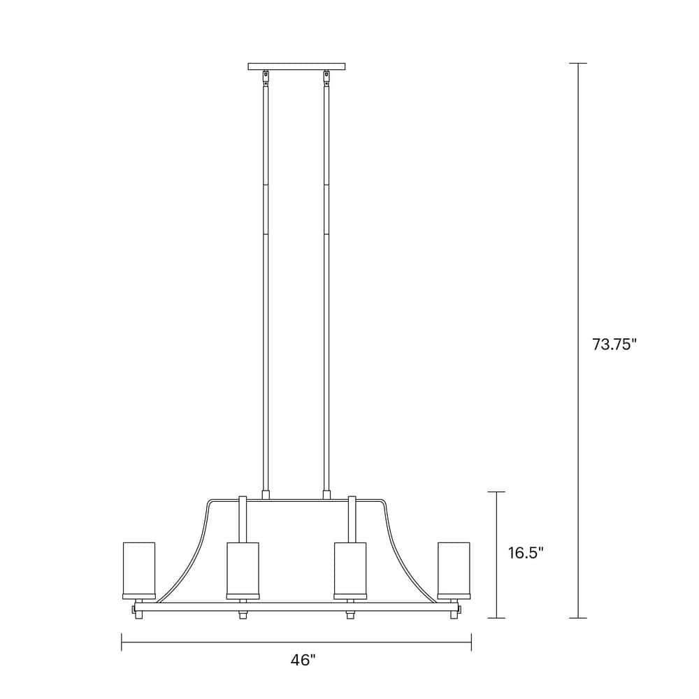 Steffens Wood & Iron Linear Chandelier (46")