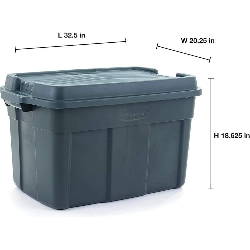Rubbermaid Rubbermaid Ecosense High-Top Storage Containers, 37 Gal, 3 Pack, Recycled Materials