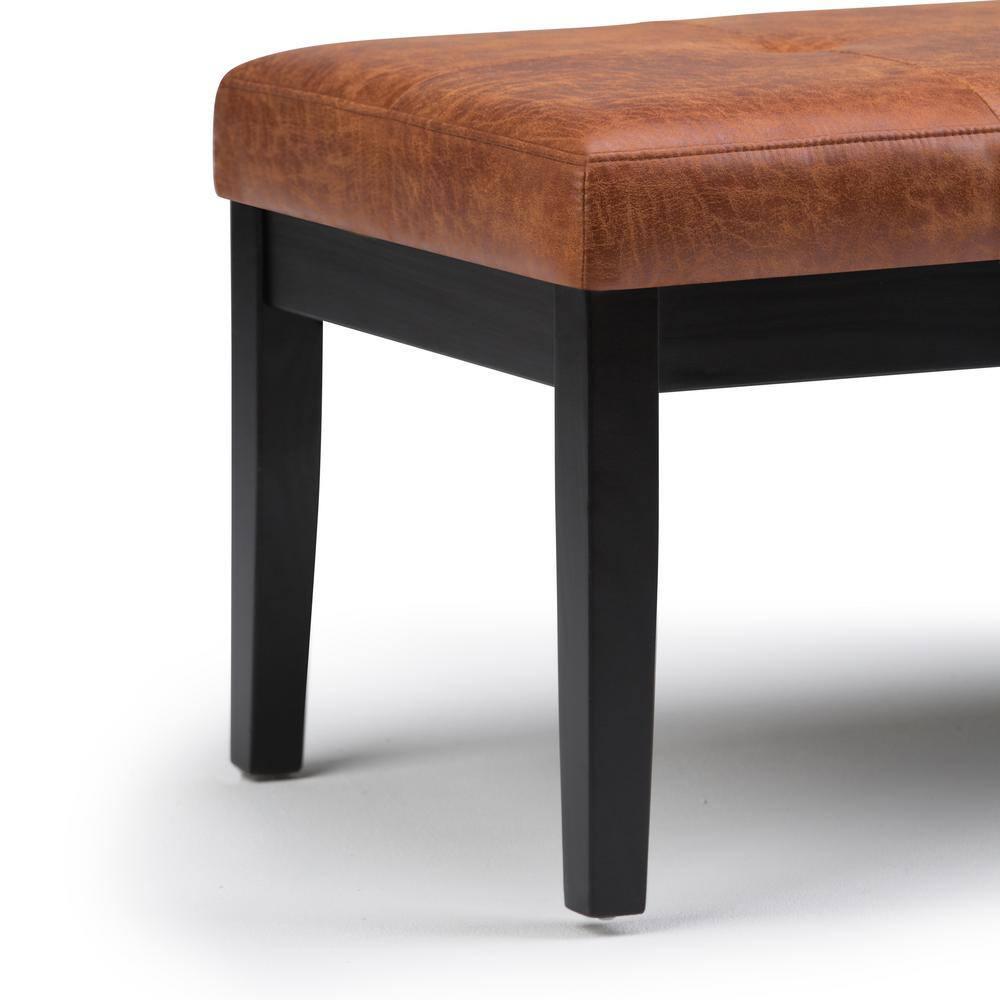 Simpli Home Lacey 41"W Tufted Ottoman Bench with Solid Wood Frame