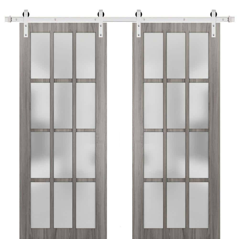 SARTODOORS Quadro Solid + Manufactured Wood Paneled Barn Door