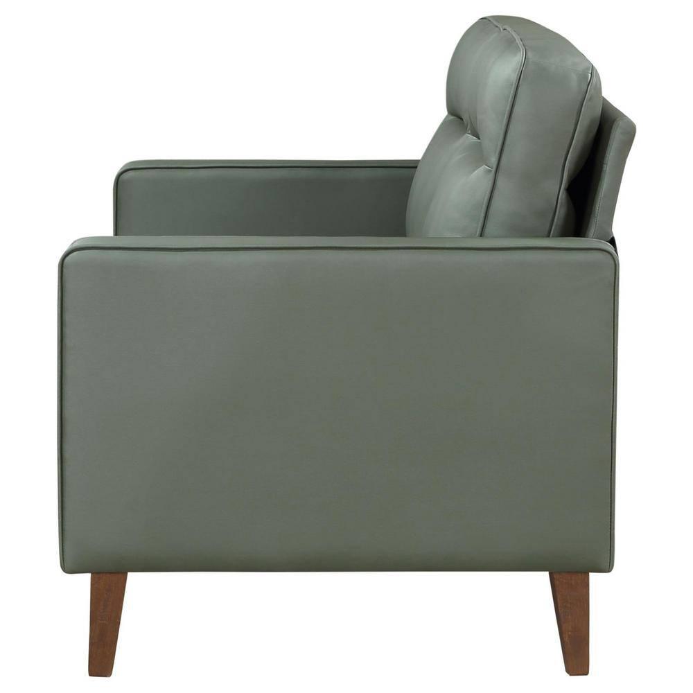 Coaster Jonah Faux Leather Upholstered Track Arm Loveseat Green