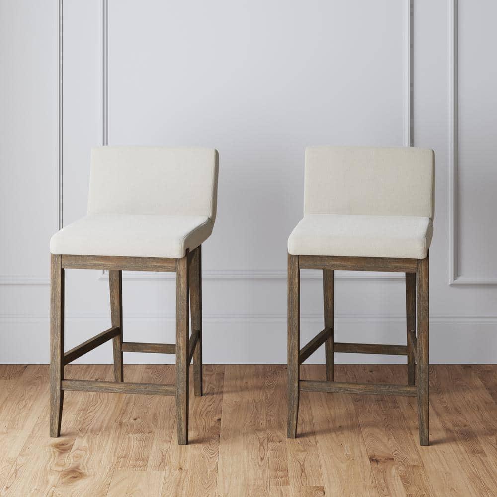 Nathan James Upholstered Wooden Stool