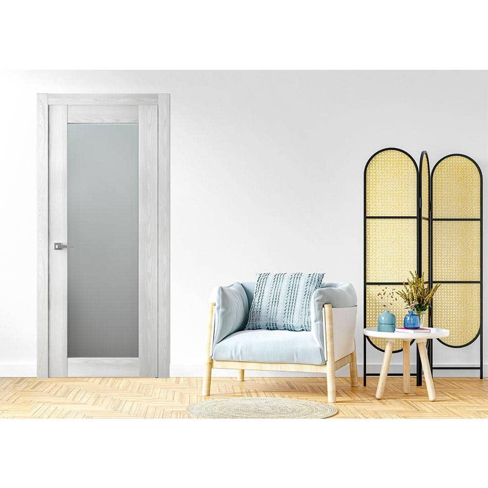 Belldinni Avon 79.375'' Solid + Manufactured Wood Glass French Doors