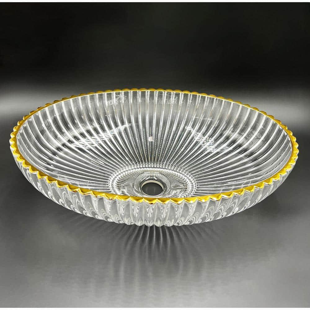 Majestic 21" Glass Oval Vessel Bathroom Sink