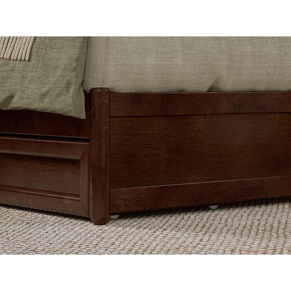 AFI, Andorra King Platform Bed with Panel Footboard and Storage Drawers, Walnut