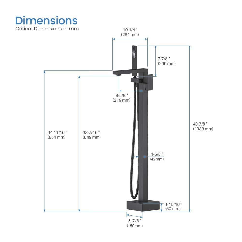 Cube Floor Tub Spout with Diverter